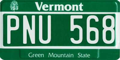 VT license plate PNU568