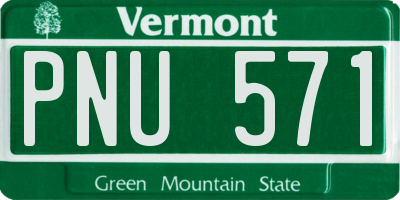 VT license plate PNU571