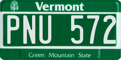 VT license plate PNU572