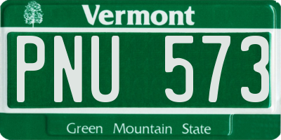 VT license plate PNU573