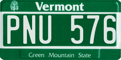 VT license plate PNU576