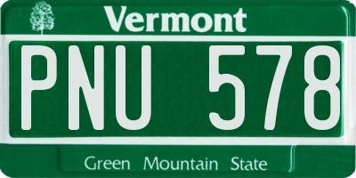 VT license plate PNU578