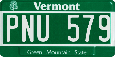 VT license plate PNU579