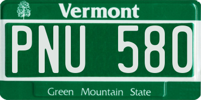 VT license plate PNU580