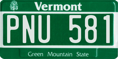 VT license plate PNU581