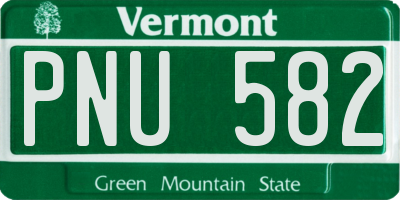 VT license plate PNU582