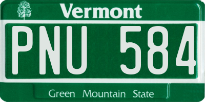 VT license plate PNU584