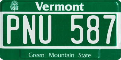 VT license plate PNU587