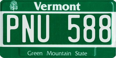 VT license plate PNU588
