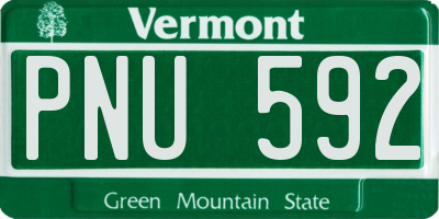 VT license plate PNU592