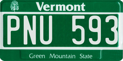 VT license plate PNU593