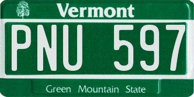 VT license plate PNU597