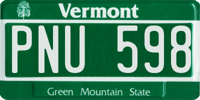 VT license plate PNU598
