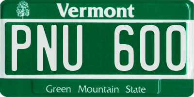 VT license plate PNU600