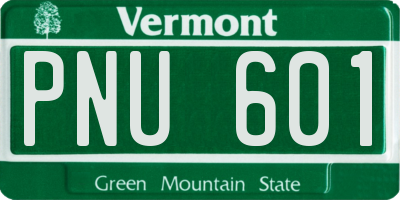 VT license plate PNU601