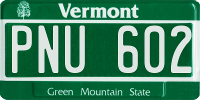 VT license plate PNU602