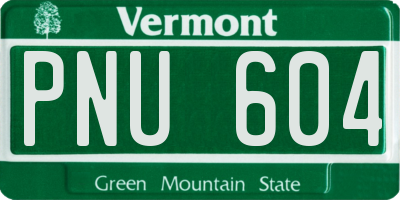 VT license plate PNU604