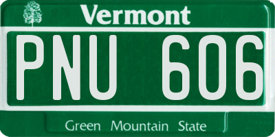 VT license plate PNU606