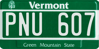 VT license plate PNU607