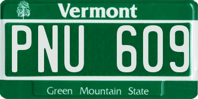 VT license plate PNU609