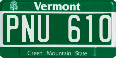 VT license plate PNU610