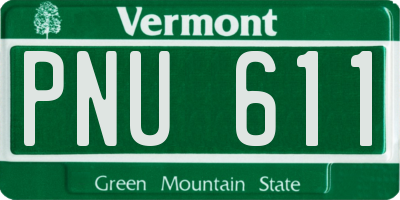 VT license plate PNU611