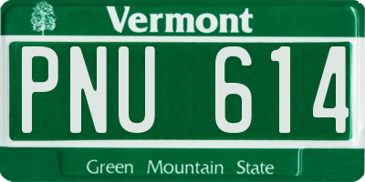 VT license plate PNU614