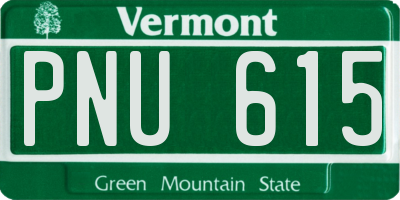 VT license plate PNU615