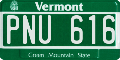 VT license plate PNU616