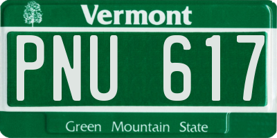 VT license plate PNU617