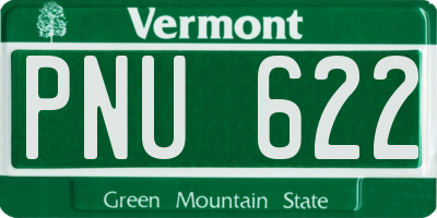 VT license plate PNU622