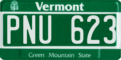 VT license plate PNU623