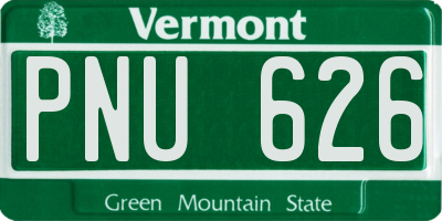 VT license plate PNU626