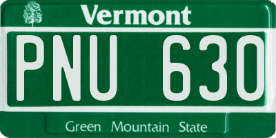 VT license plate PNU630