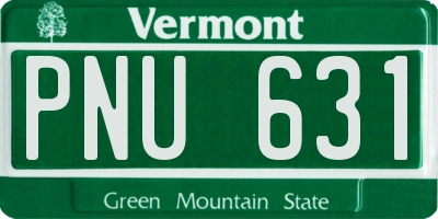 VT license plate PNU631