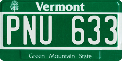 VT license plate PNU633