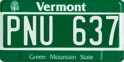 VT license plate PNU637