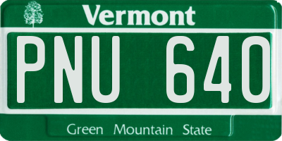 VT license plate PNU640