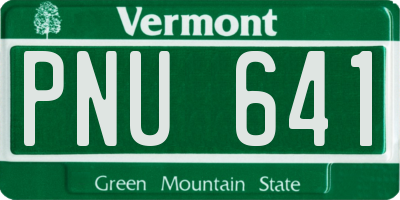 VT license plate PNU641
