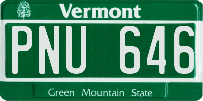 VT license plate PNU646