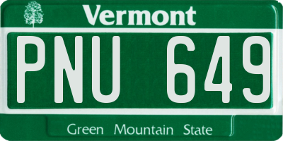 VT license plate PNU649