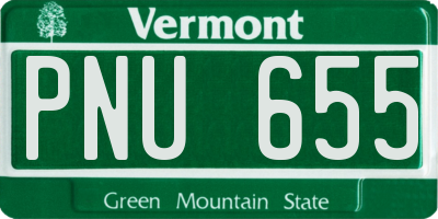 VT license plate PNU655