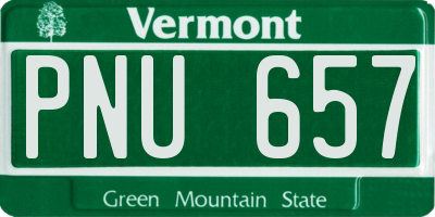 VT license plate PNU657