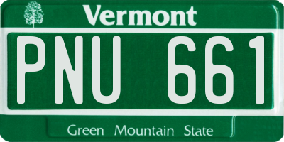 VT license plate PNU661