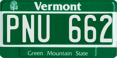 VT license plate PNU662