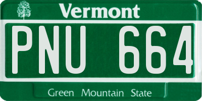 VT license plate PNU664