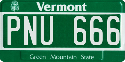 VT license plate PNU666
