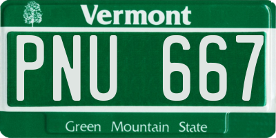 VT license plate PNU667
