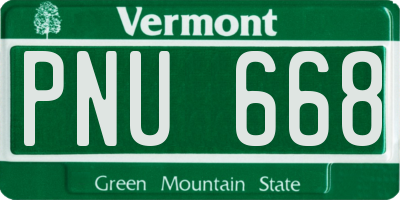 VT license plate PNU668
