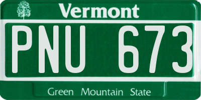 VT license plate PNU673